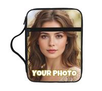 Personalized Bible Cover, Custom Leather Bible case, Add Name,Photo,Scripture,Inspirational Words, with Inner Pockets and Pen Loop, Christian Gifts for Men Women Father Kids