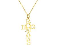 Personalized Bible Verse Cross Necklace for Women Men, Custom Chapter & Verse & Scripture Pendant, Baptism Christian Religious Jewelry Gift