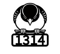 Personalized Bird Address Metal Sign, Front Door Sign,Custom Bird House Number, Outdoor Yard Art, Tree Limb Design, Nature Themed Decor (Style-5)