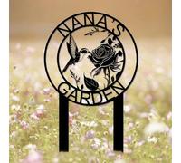 Personalized Bird Garden Signs with Stake,Custom Gardener Name Metal Sign Outside Decor,Customized Gardening Gifts for Mom,Flower Welcome Plaque Decorative for Outdoor Yard Lawn Patio Camping Gift