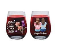 Personalized Birth Flower Bestie Wine Glass Custom Sisters are Different Flowers from The Same Garden Mugs Best Friend Mug Sisters Floral Cup Christmas Friendship Gifts,05