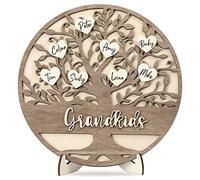 Personalized Birthday Gifts for Grandma from Grandkids, Great Grandma Gift, 3D Family Name Tree with 20 Heart Tags, Custom Nana Gifts, Grandkids Wall Decor Gift for Mimi Granny
