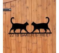 Personalized Black Cat House Numbers for Outside Modern,Cat Cave Address Signs,Address Numbers for House,Custom Signs Outdoor Metal,Metal Wall Art,Metal Wall Decor,Housewarming Gifts