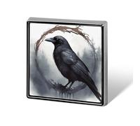 Personalized Black Crow Lapel Pin for Men Women Cute Funny Square Brooch for Ease And Safe Aluminum Alloy Brooches Suit Dress Accessories Wedding Party