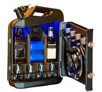 Personalized Black Whiskey Bar Cabinet - Mini Jerry Can Drinks Bar, Custom Portable Gift for Him, Unique, Stylish Home Bar Storage Solution