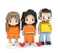 Personalized Block Puzzle,Custom Puzzles from Photos,Custom Photo Mini Building Block Sets Gift with White Base for Lovers, Friends,Romantic Home Decor(without Easel,Triple)