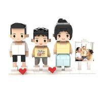 Personalized Block Puzzle,Custom Puzzles from Photos,Custom Photo Mini Building Block Sets Gift with White Base for Lovers, Friends,Romantic Home Decor(with Easel,Triple)