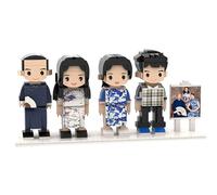 Personalized Block Puzzle,Custom Puzzles from Photos,Custom Photo Mini Building Block Sets Gift with White Base for Lovers, Friends,Romantic Home Decor(with Easel,Quadruple)