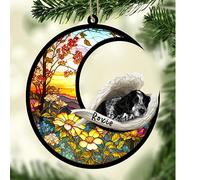 Personalized Blue roan Cocker Spaniel Dog Memorial Suncatcher, Blue roan Cocker Spaniel Christmas Ornament with Name, Gifts for Dog Lovers Loss of Dog, Blue roan Cocker Spaniel Sleep on Haven