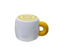Personalized Bluetooth Speaker Tumbler - 20oz Glass Travel Mug, Wireless Mini Speaker for Beach, Travel, Bridesmaid Gifts (White)
