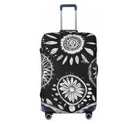 Personalized Bohemian Suitcase Cover Black and White Travel Business Suitcase Cover, Black / White, Medium