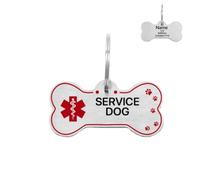 Personalized Bone Shape Service Dog ID Tag, Custom Dog Tags for Pets