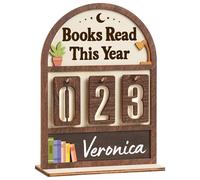 Personalized Book Counter Tracker - Books Read This Year Wall Decor, Gifts for Women Readers, Bookworms and Book Clubs, Bookish Bookshelf Decor and Reading Accessory