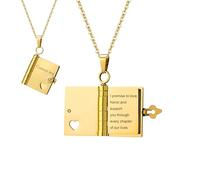 Personalized Book Necklace Custom Mini Book Pendant with 6 Pages of Message My Little Star Locket Necklace, My Incredible Daughter Pendant Birthday Anniversary Mother’s Day Graduation Gift