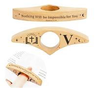 Personalized Book Page Holder with 26 Letters, Custom Finger Book Opener Thumb Bookmark with Initials for Women Men, Reading Accessories Gifts for Readers Book Lovers (Light Color-02, Letter V)