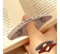 Personalized Book Page Holder with Name Custom Birth Flowers Thumb Page Holder Wooden Reading Bookmark Bookish Accessories Book Lover Gift for Readers Couples Christmas Birthday