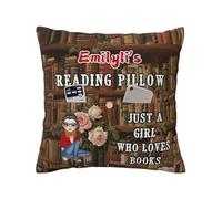 Personalized Book Reading Pocket Pillow Cover,Just A Girl Who Loves Books, Custom Name Reading Pillowcase for Bed Sofa Couch, Books Lover Gifts for Bookworm Bookish Readers Librarian (Style 13)