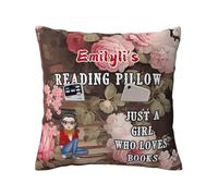 Personalized Book Reading Pocket Pillow Cover, Just A Girl Who Loves Books, Custom Name Reading Pillowcase for Bed Sofa Couch, Books Lover Gifts for Bookworm Bookish Readers Librarian (Style 12)