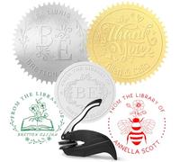 Personalized Book Stamp Custom Embosser with Name Text Customized Personal Seal Book Lovers Gifts