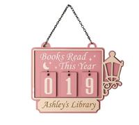 Personalized Books Read Tracker,Books Read This Year,Hanging Bookshelf Counter,Custom Reading Counter Sign,Bookish Decor (14.3x19cm)