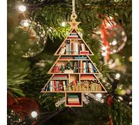 Personalized Bookshelf Christmas Ornament,Custom Librarian Book Christmas Tree Decorations Holiday Hanging,Xmas Gift for Book Lover Readers