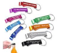 Personalized Bottle Opener Keychain Customizable with Engraved Text, Name Or Logo, Beer Bottle Opener for Parties, Weddings, Birthdays Pubs (100)