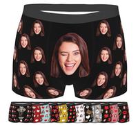 Personalized Boxers Briefs with Picture - Custom Face Mens Boxer Briefs - with Girlfriend Wife Face Picture Texts - Customized Underpants Novelty Valentine's Day Gifts for Boyfriend Husband- 20 style