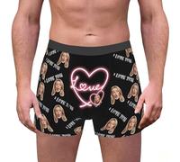 Personalized Boxers Briefs with Picture Custom Face Underwear with Your Name Cotton Briefs with Photo Funny Boxer Shorts Underpants Briefs Custom Gifts for Men Husband Father Boyfriend Him 2025 Grey