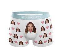 Personalized Boxers Briefs with Picture, Custom Face Underwear with Your Name, Cotton Briefs with Photo Funny Boxer Shorts Underpants Briefs Custom Gifts for Men Husband Father Boyfriend Him - XXL