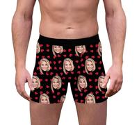 Personalized Boxers for Birthday Christmas,Custom Boxers for Men Boyfriend Valentine's Day Gifts Father Husband Shorts Black