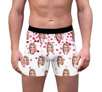 Personalized Boxers for Men, Custom Funny Face Underwear with Photo, Valentine's DayFunny Gifts for Him Boyfriend Husband Wine
