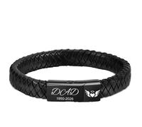 Personalized Braided Leather Cremation Bracelet, Memorial Sympathy Gift, Mens Custom Name Memorial Braided Bracelet, Personalised Bracelets for Ashes, for Loved One