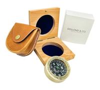 Personalized Brass Compass with Wooden Box - Engraved Nautical Compass Gift for Men & Women | Custom Travel Keepsake for Retirement, Anniversary, Graduation, Birthday or Father’s Day