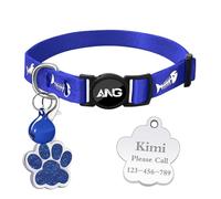 Personalized Breakaway Cat Collars Glow-in-the-Dark with ID Tag, Bell - Safety Quick - Release, Customizable for Female Male Kittens & Cats (Navy)