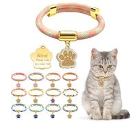 Personalized Breakaway Cat Collars with Magnetic Quick Release Buckle, Custom Engraved Name Tag for Girls & Boys Cats, Glow in The Dark Design for Outdoor Cats (Orange and Yellow)