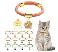 Personalized Breakaway Cat Collars with Magnetic Quick Release Buckle, Custom Engraved Name Tag for Girls & Boys Cats, Glow in The Dark Design for Outdoor Cats (Pure Orange)