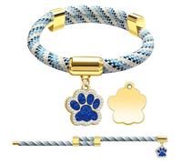 Personalized Breakaway Cat Collars with Magnetic Quick Release Buckle, Custom Engraved Name Tag for Girls & Boys Cats, Glow in The Dark Design for Outdoor Cats (Variegated Blue)