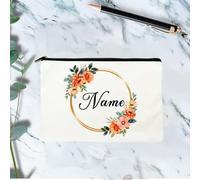 personalized bridesmaid makeup bags set of 6/8/10,costume name makeup bag,Travel Toiletry Organizer Cosmetic Bag Custom Gift Canvans pouch Girls Trip Gift (6pcs,C)