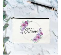 personalized bridesmaid makeup bags set of 6/8/10,costume name makeup bag,Travel Toiletry Organizer Cosmetic Bag Custom Gift Canvans pouch Girls Trip Gift (6pcs,E)