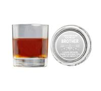 Personalized Brother Whiskey Glass Cup, I Smile Because You're My Brother Drinking Glasses, Custom Name Fist Bump Whiskey Glasses for Brothers Friends Men Him, Funny Father's Day Birthday Gifts,32