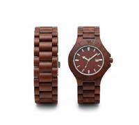 Personalized Brown Bamboo Wood Watch for Men, Custom DIY Black and White Line Art Photo Dial, Engraved Back Case, 38.5mm Wooden Wristwatch with Link Bracelet, Unique Anniversary Birthday Gifts for Hus