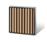 Personalized Brown Stripe Lapel Pin for Men Women Cute Funny Square Brooch for Ease And Safe Aluminum Alloy Brooches Suit Dress Accessories Wedding Party