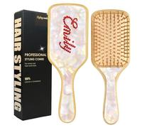 Personalized Brushes Turtle Color Name Hair Brush Handmade Rhinestones Hairbrush | Natural Wooden Bamboo Brush Wide-Tooth, Ultra-Soft,Anti Static,Massage Scalp | Suit For All Hair Types