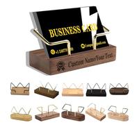Personalized Business Card Holder Desk Custom Engraved Wooden Business Card Case Holder Personalized Wooden Business Name Card Display Stand Postcard Holder for Office Desktop Business Card Stand