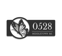 Personalized Butterfly Address Signage, Custom Butterfly Metal House Number Plaque, Home Address Sign,Garden Home Decor, Outdoor Decor,Yard Art Display, Nature Inspired Design (Type-1)