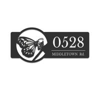 Personalized Butterfly Address Signage, Custom Butterfly Metal House Number Plaque, Home Address Sign,Garden Home Decor, Outdoor Decor,Yard Art Display, Nature Inspired Design (Type-3)