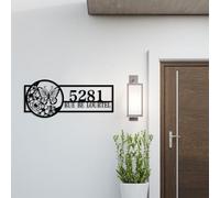 Personalized Butterfly House Number,Personalized Butterfly flowers Metal Address Sign House number, Hanging Address Plaque,Yard Sign, Outdoor House Number Address Sign Decor (Butterfly 4)
