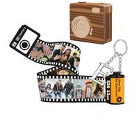 Personalized Camera Film Roll Keychain, With Keyring Lette and Wooden Camera Packaging Box,Photo 5/10/15/20/25/30 Pcs,Gifts For Dad,Mom,Husband,Wife,Couple,Friends,Birthday,Wedding,Valentine'S Day