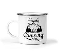 Personalized Camping Mug Enamel Cup for Men, Women, Mum, Dad, Children: Tea, Coffee Gifts for Campers, Holidays, and Adventure Tent Accessories