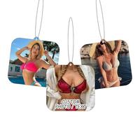 Personalized Car Air Freshener - Double Side Photo, Various Scents, Custom for Wardrobe, Bathroom and Hanging Ornaments (Square)